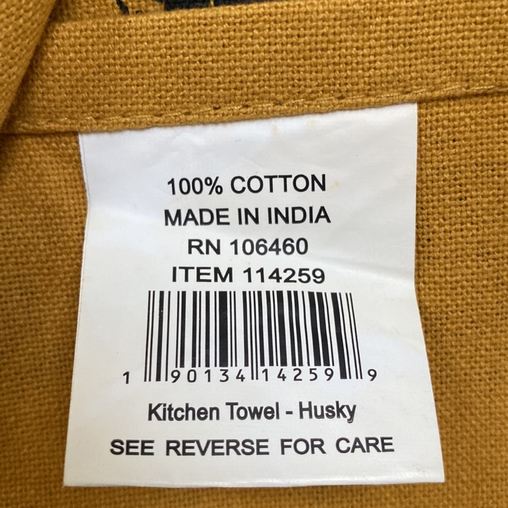 Primatives By Kathy Husky Kitchen Towel 💗 Mustard & Black - Picture 16 of 16